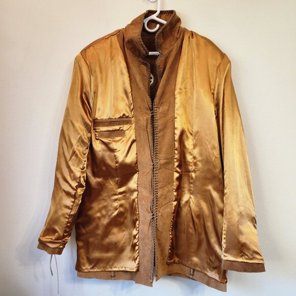 Scully Leather Boar Suede Fringe Mountain Jacket Bourbon Men 50 Cowboy Western - Picture 14 of 16